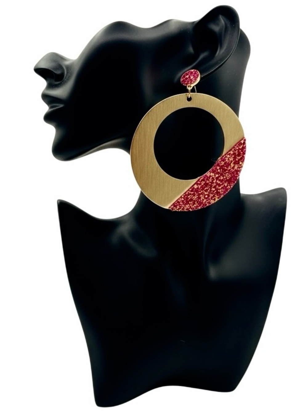 (NWT) Glitter Disc Statement Earrings